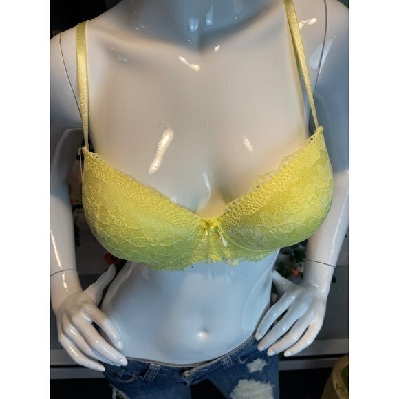 Demi extreme Push up‎ Sweet Thang Yellow Lace Bra Size 36C RefFNB - Picture 8 of 9